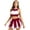 Wine Red, variant on vastwit Womens Cheer Leader Costume Uniform Cheerleading Crop Top with Pleated Mini Skirt Sets Black S