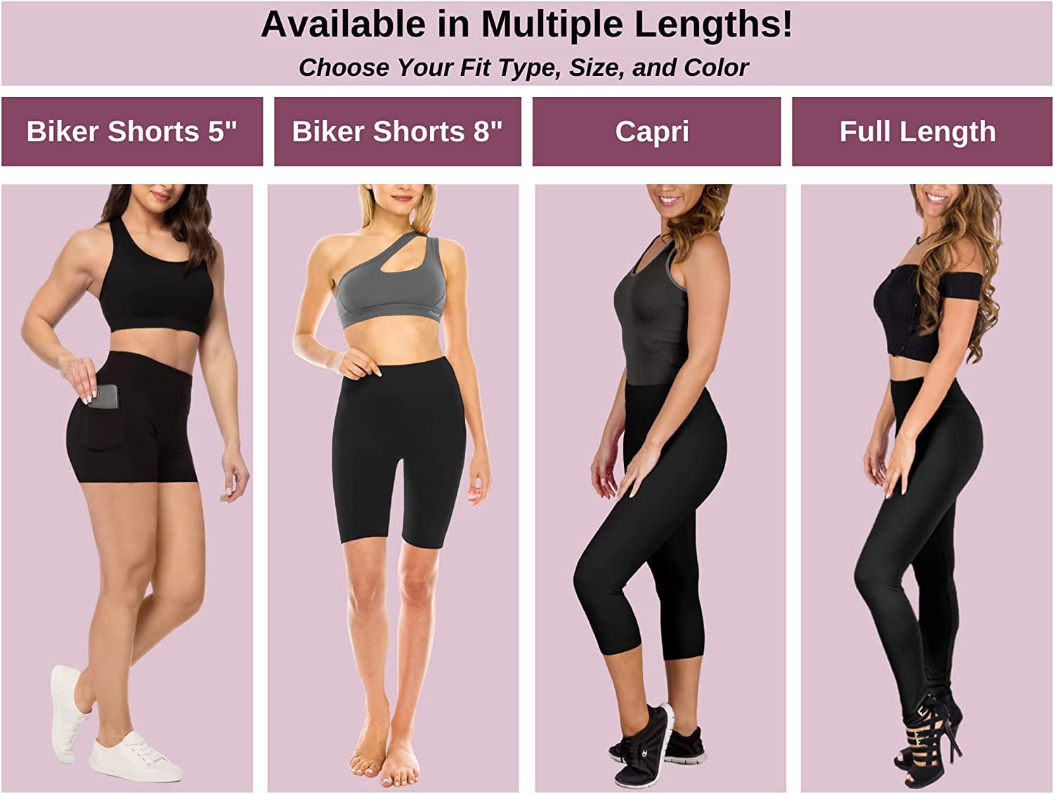 SATINA High Waisted Leggings for Women - Capri, Full Jordan