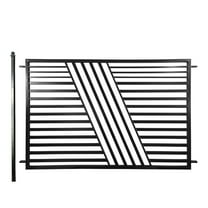 ALEKO Modern Yard Garden Sofia Style Steel Fence 8 x 5 ft Black