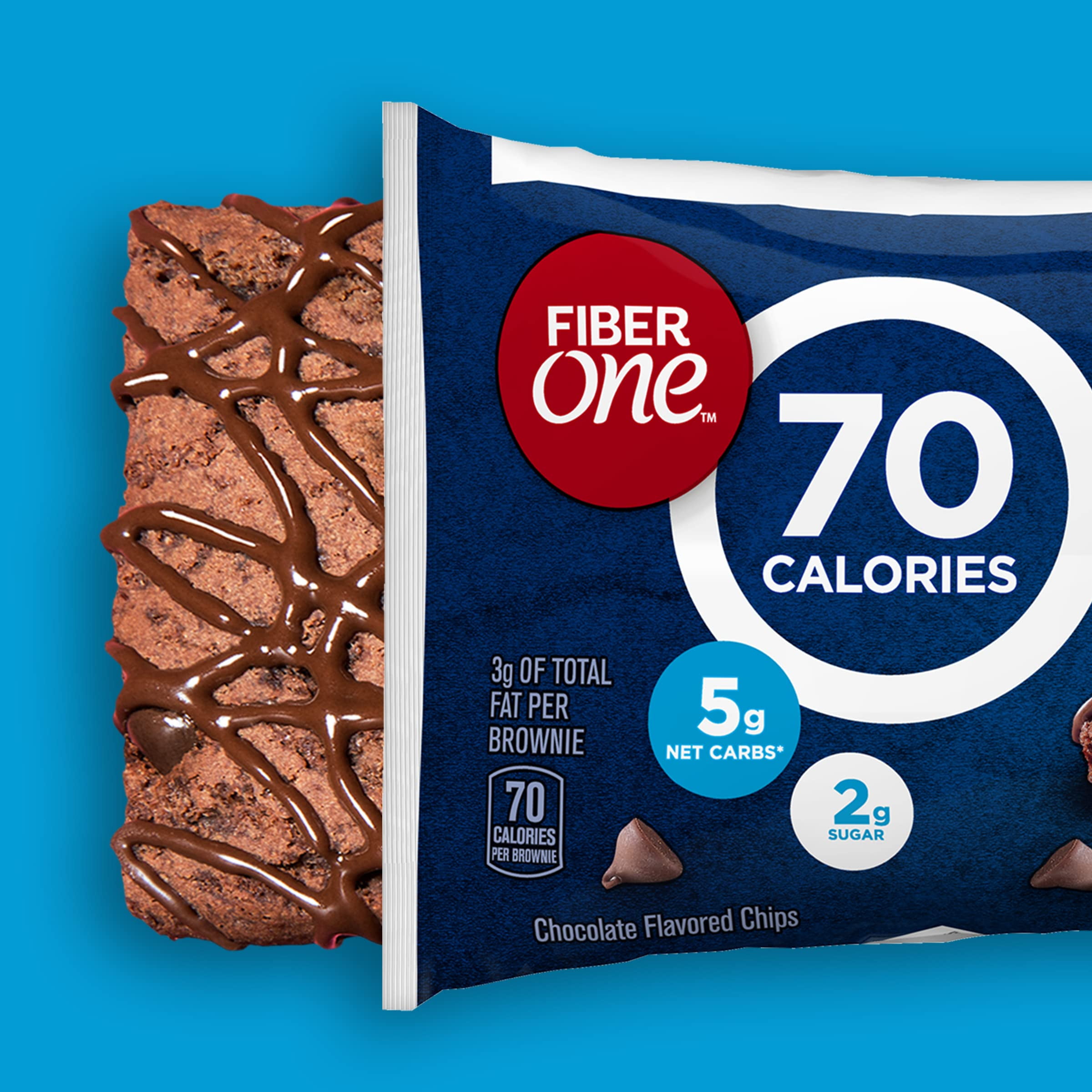 Fiber One 70 Calorie Brownies, Chocolate Fudge, Snack Bars, 18 ct YUN12 YUN12