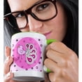 thumbnail image 2 of 3drose, the Paisley Peacock Birds of a Feather Pink 2 of 4, 11oz Two-tone Green Mug, 2 of 6