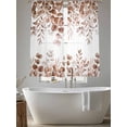 thumbnail image 5 of Eucalyptus Leaves Sheer Curtains 72 Inch Length 2 Panels Set Window Treatments, Grey Pink Summer Botanical Watercolor Weeping Rod Pocket Semi Curtains for Living Room/Bedroom/Kitchen, 104"W x 72"L, 5 of 7