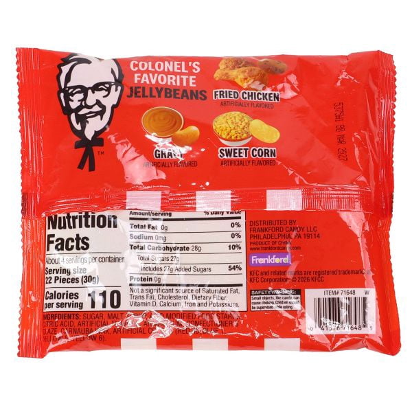 KFC Colonel's Favorite Jellybeans, 4 oz, Pack of 3 - Fried Chicken, Sweet Corn, and Gravy Flavors