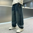thumbnail image 7 of Kiijoy Little Boys Baggy Straight Leg Denim Pants Kids Casual Pull On Jeans, Sizes 6-7, 7 of 7