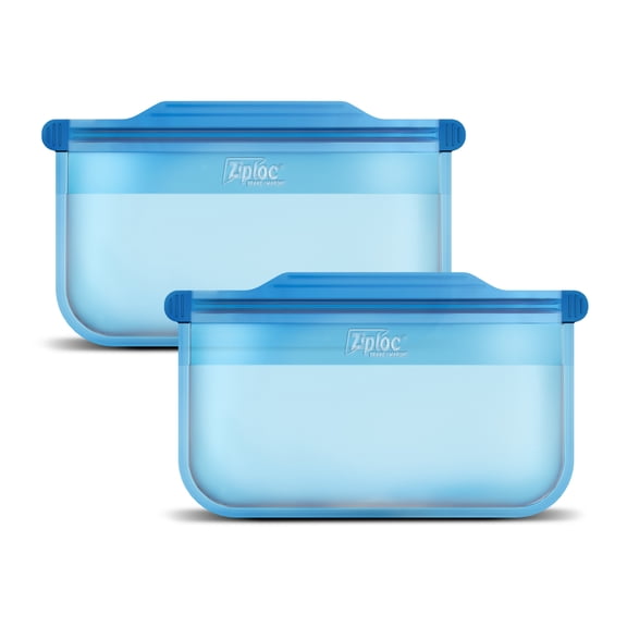 Ziploc Endurables Small Pouch, 1 Cup, 8 fl Oz, Reusable Silicone, From Freezer, to Oven, to Table, 2 Pack