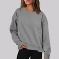 thumbnail image 3 of kpoplk Womens Oversized Reverse Seam Sweatshirt Casual Long Sleeve Crewneck Lightweight Pullover Tops Loose Sweatshirts(Grey,XXL), 3 of 6