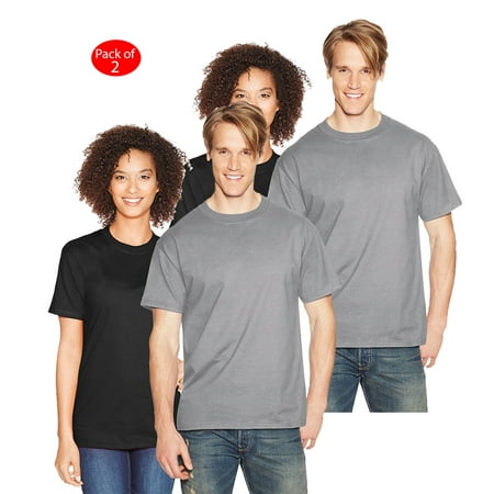 Hanes Beefy-T Adult Short-Sleeve T-Shirt, Color: Vintage Gray, Size: S --- PACK OF 2 (Men's Athleticwear - Original Company Packing)
