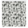 thumbnail image 3 of Ambesonne Sketchy Shower Curtain, Vintage Retro Bicycle, 69"Wx75"L, White and Dark Sepia, 3 of 3