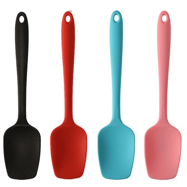 Espátulas de silicona, espátula de goma para cuchara, diseño de una pieza resistente al calor, cucharas antiadherentes sin costuras