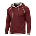 thumbnail image 4 of Gamivast Pullover Hoodie for Men Soft Long Sleeve Hooded Sweatshirt with Drawstring Hood Contrast Trim and Athletic Fit Casual Workout Gym Outdoor Travel Top for Fall and Winter Wine L, 4 of 6