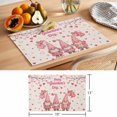 thumbnail image 6 of Galentine's Day Placemats Set of 4 Farmhouse Gnomes Love Balloon Tree Place Mats Indoor Wipeable Table Mats Washable Cloth Dining Table Placemats for Kitchen Holiday Party Home Decor 13x19 Inch, 6 of 9