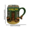 thumbnail image 2 of 2pcs Irish Pub Style Ceramic Mugs, 12oz Decorative Coffee & Tea Cups with Irish Design, Durable Drinkware for Home Bar, Kitchen Counter & Desktop Decoration, Daily Use Mug, 5.91*4.72in, Multicolor, 2 of 7