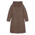 thumbnail image 2 of Purcolt Womens Quilted Hooded Puffer Jackets Dressy Casual Drawstring Waist Winter Thermal Coats Windproof Waterproof Mid-Length Outerwear with Pockets, 2 of 9