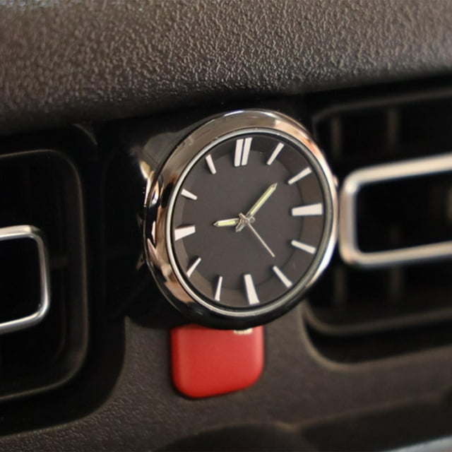 Reloj para salpicadero de coche, accesorios compatibles, regalos, reparación precisa, lente transparente, adorno interior de coche negro para