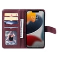 thumbnail image 6 of SaniMore Versatile Case for iPhone 14 Plus 6.7", Durable PU Leather Case Card Slots Flip Kickstand Magnetic Closure Anti-drop Shockproof Full Body Protective Wallet Business Case, Winered, 6 of 14