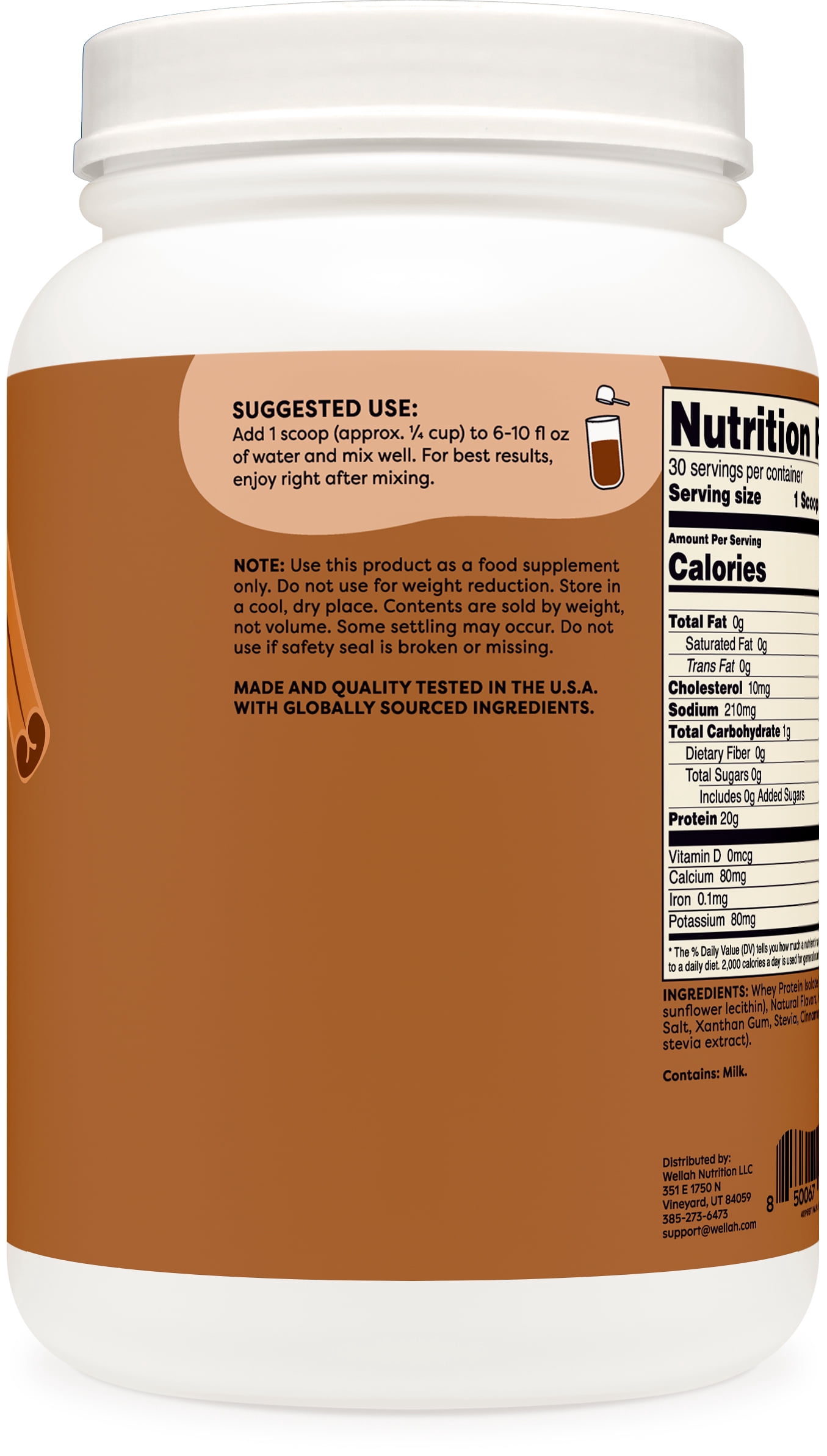 Wellah Protein Your Whey (30 Servings, Chai Flavored) - Whey Protein Isolate Protein