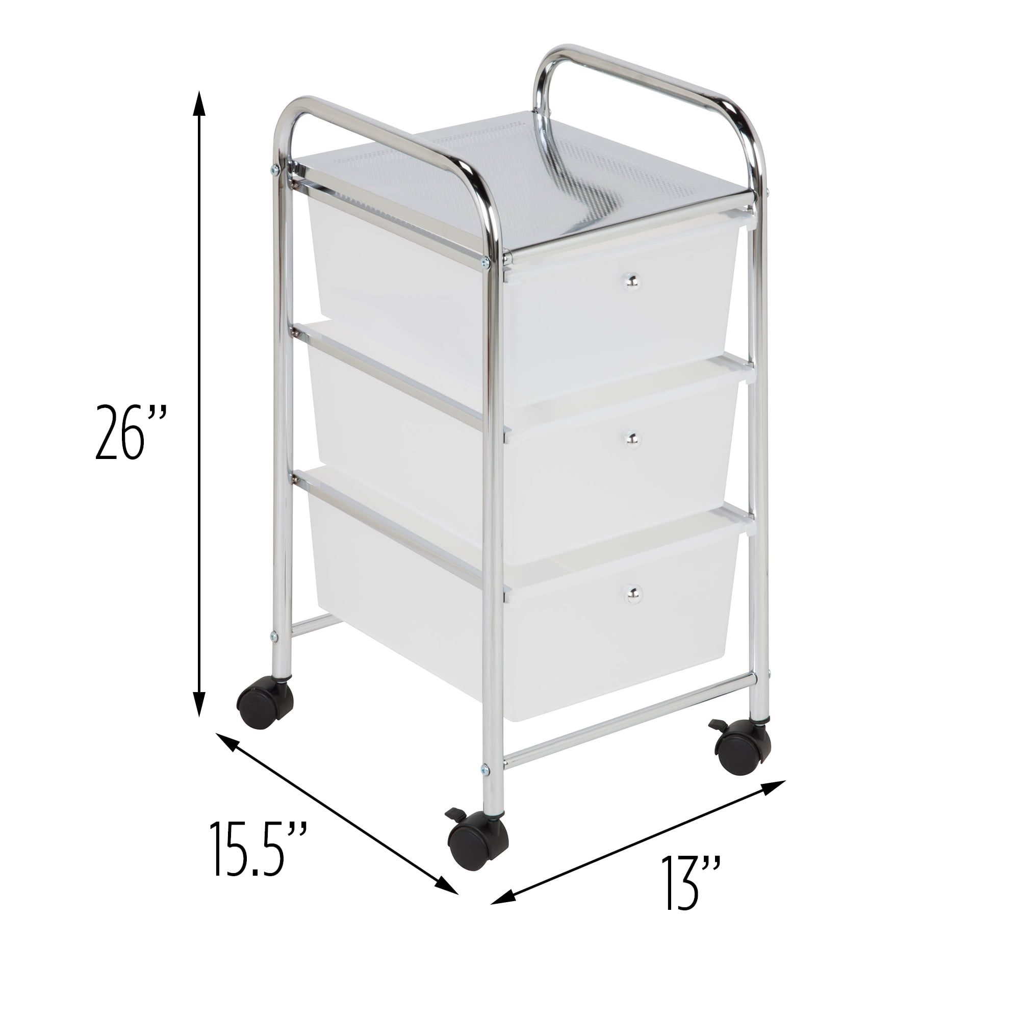 Honey Can Do 3 Drawer Plastic Storage Cart On Wheels Brickseek