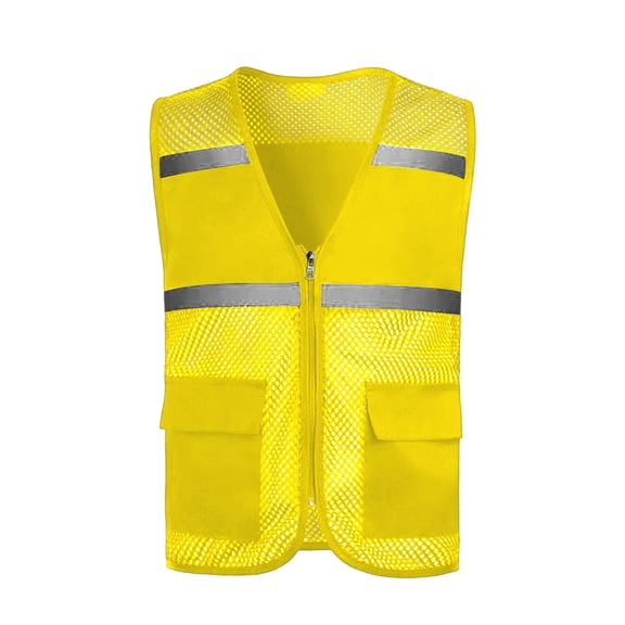 BFHHYA Boys Girls Safety Vest Mesh High Visibility Vests Sleeveless Waistcoat with Reflective Strips and Pockets Ages 8-19 Years