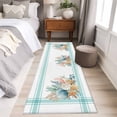 thumbnail image 5 of Aqua Coastal Area Rugs Collection 2'x6', Nautical Seashells Coral Leaves Stripes Non Slip Indoor Rectangle Throw Runner Rug Floor Mat Carpet for Living Room Dining Table Bedroom Nursery, 5 of 9