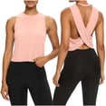 thumbnail image 5 of cocolona Womens Summer Workout Tank Tops Outdoor Lightweight Backless Yoga Shirts Sleeveless Crew Neck Solid Color Tees Blouses, 5 of 5