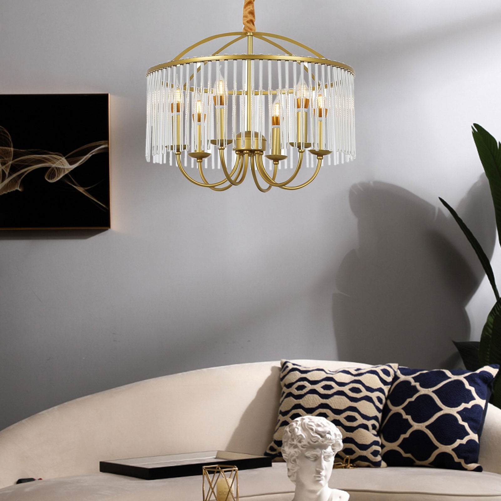 Ceiling Mounted Light, Crystal Ceiling Light, 6-light Ceiling Light Fixture For Kitchens, Hallways, Living Rooms, Bedrooms