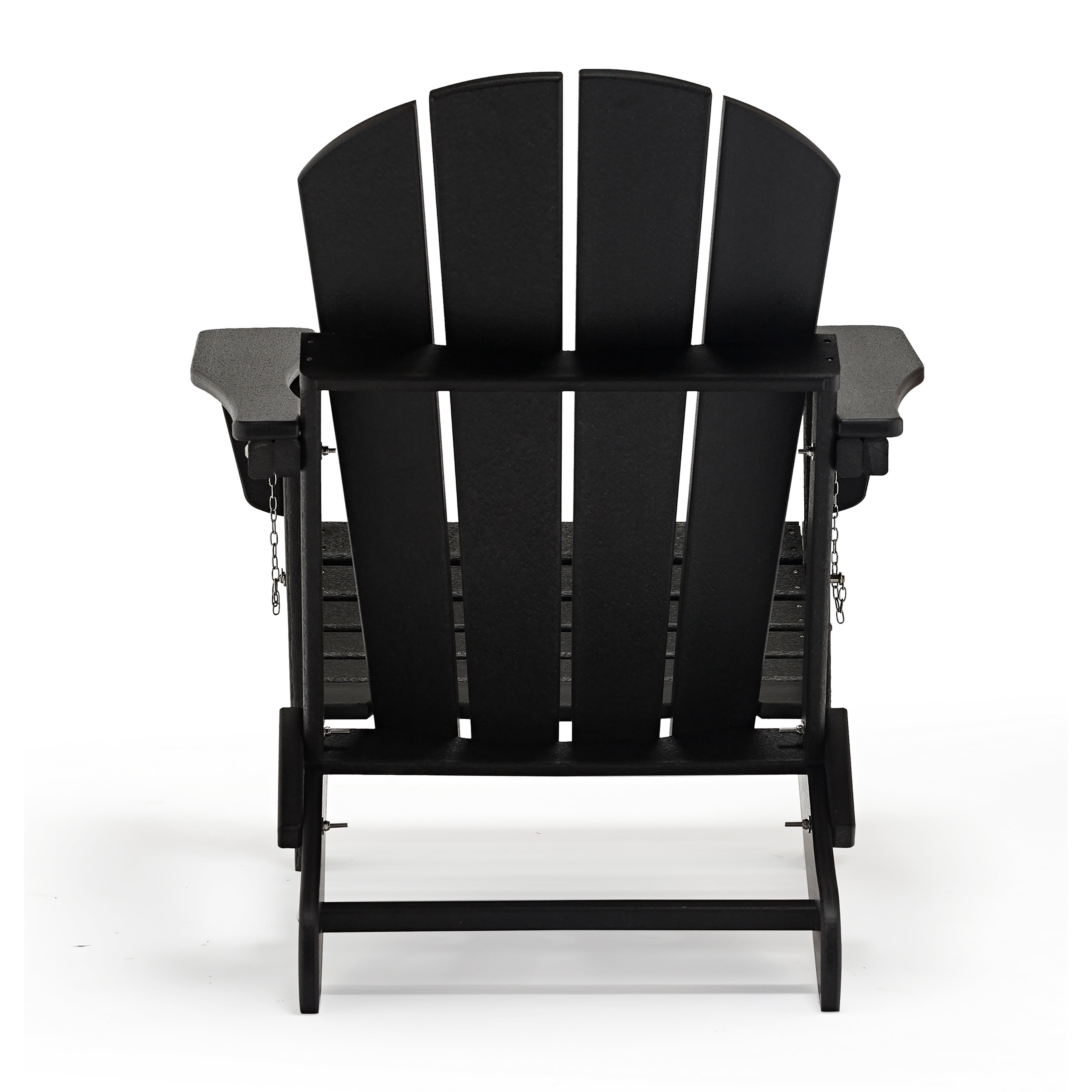 Polytrends  Laguna Fade Resistant All Weather Outdoor Patio Folding Adirondack Chair Black Poly Synthetic Fiber,Plastic