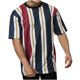 thumbnail image 1 of Camisetas de Manga Corta de los Hombres Casual Raya Cuello Redondo, Camiseta Ligera de Poliéster para Regalos Al Aire Libre, Viajes Y Familia, 1 of 7