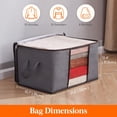 thumbnail image 4 of Lifewit Lot de 4 Sacs de Rangement pour Vêtements, Couvertures, Couettes, 60L, Gris, 4 of 5