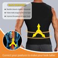 thumbnail image 4 of Men's Heat Trapping Zipper Sweat Enhancing Vest Waist Trainer Workout Tank Top Shirt Sauna Corset Body Shaper, 4 of 6