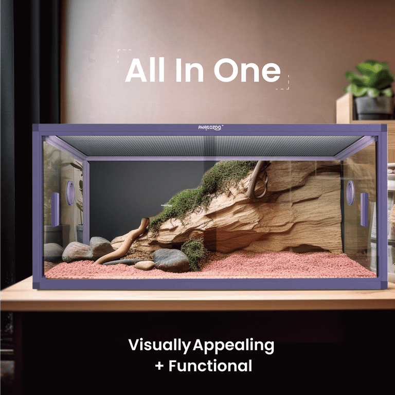 Phailozoo 85 Gallon Front Opening Glass Terrarium for Bearded