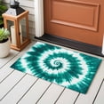 thumbnail image 4 of 2x3 Ft Entryway Area Rug, Turquoise Ombre Kitchen Rug Runner Washable Floor Mat, Country Watercolor Ethnic Tribal Tie Dye Non Slip Indoor Door Mat Throw Carpet for Bathroom Living Room Bedroom, 4 of 8