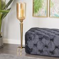 thumbnail image 3 of DecMode Gold Aluminum Metal Tall Floor Hurricane Lamp with Iridescent Glass Holder and Scrolled Legs, 3 of 14