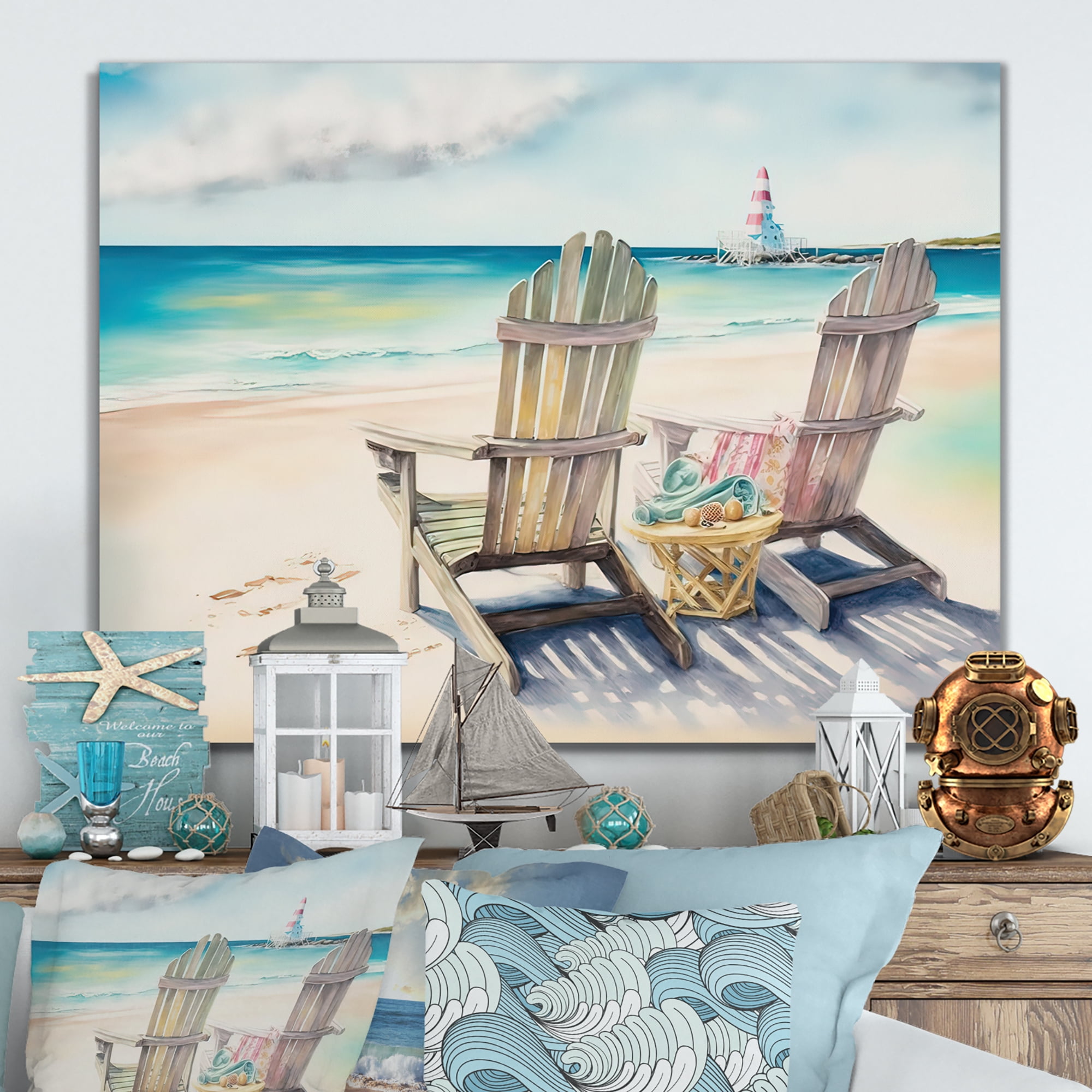 Designart Relax At The Beach V Canvas Wall Art