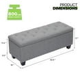 thumbnail image 2 of OSM 42 Inch Long Storage Ottoman Bench, Linen Foot Stool Upholstered Foam Padded Rectangular Fabric Tufted Bench Footrest for Living Room Bedroom Entryway with 660 Lbs Capacity, Gray, 2 of 9
