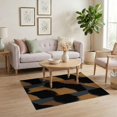 thumbnail image 3 of ODIKA Throw Contemporary Tan Abstract Block Crisp Grey Beige Bathroom Pet Friendly & Kids Safe Play for Playroom, Bedroom, Reading Nook, 3 of 7