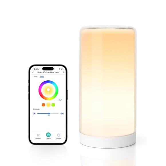 meross Smart Lamp, Dimmable WiFi Table Lamp, Support HomeKit, Alexa, Google Assistant and SmartThings, Tunable White & Multicolor, Touch, V