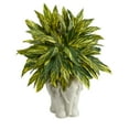thumbnail image 3 of Nearly Natural 25in. Tradescantia Artificial Plant in White Elephant Shaped Planter (Real Touch), 3 of 4