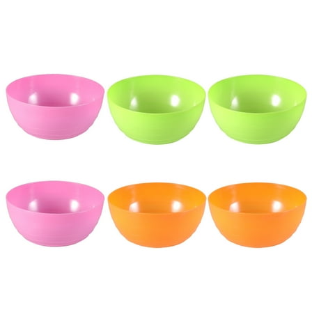 OHOIOLLA Bowl Orange Plastic 6Pcs 12.5 X 12.5 X 6.5 In