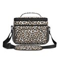 thumbnail image 2 of Brown and White Leopard Print Insulated Lunch Box for Women Men, Medium Leakproof Cooler Bag with Adjustable Strap, 10"x6.7"x8", 2 of 6