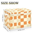 thumbnail image 5 of Yayeee Collapsible Cube Storage Bin with Lid Fabric Closet Decorative Basket with Handles, Orange Checkered Pattern, 5 of 7