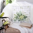 thumbnail image 3 of 14x14 Pillow Covers Set of 2, Eucalyptus Leaf Throw Pillow Covers Decorative Couch Cushion Case, Green Plants Farmhouse Grey Plaid Country Microfiber Square Pillowcases for Bedroom Car Living Room, 3 of 7