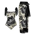 thumbnail image 1 of Traje de baño damas 2 piezas de traje de baño de playa para mujer con cordones y vestido para deportes (negro tinta 3XL), 1 of 4