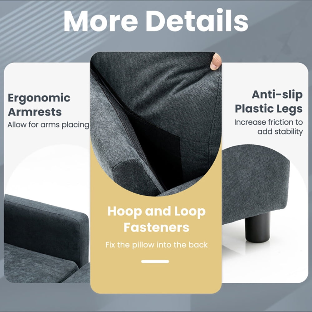 Finihen L-Shaped Sectional Sofa Couch, Sofa Bed, 3 Seat L-Shape Movable Convertible Sectional Sofa with Ottoman, for Living Room, Gray Finihen L-Shaped Sectional Sofa Couch, Sofa Bed, 3 Seat L-Shape Movable Convertible Sectional Sofa with Ottoman, for Living Room, Gray
