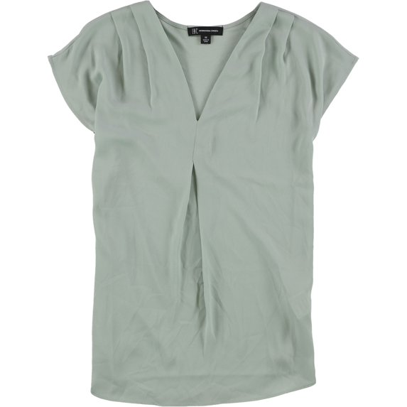 I-N-C Womens Inverted Pleat Pullover Blouse, Green, X-Large