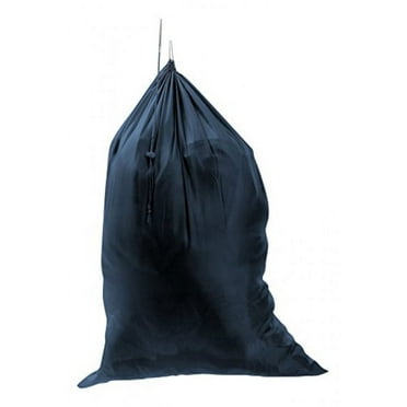 M & S Gifts Heavy Duty Nylon Laundry Bag with Drawstring, Navy Blue