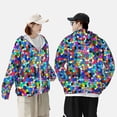 thumbnail image 4 of Fotbe Colorful Tie Dye Stained Glass 2 Chaqueta con Protección Solar UPF 50+ para Hombre y Mujer, Camisa con Capucha y Bolsillos-Large, 4 of 7