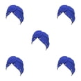 thumbnail image 2 of Minnieouse Nudo turbante musulmán interior Hijab étnico gorro Color sólido Headwrap plisado ajustable gorros boda azul real Type2 NO2, 2 of 6