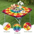 thumbnail image 4 of Colorful Rainbow Tie Dye Spiral Pattern Square Fitted Tablecloth with Elastic Edge,Square Table Cover,Washable Elastic Table Cover for Home Kitchen Party Decor 36"x36", 4 of 6