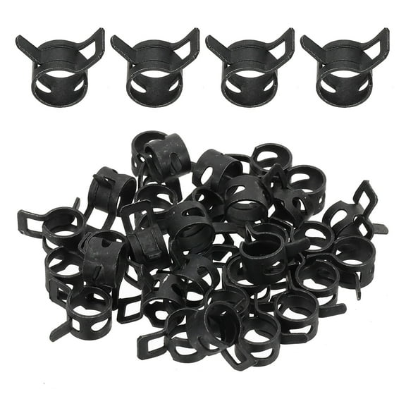 Uxcell Spring Band Hose Clamps, Manganese Steel Spring Clip Pipe for Fuel Line Silicone Vacuum Air Hose Tube Water Pipe 6.5-7.1mm OD 0.2"(6mm) ID