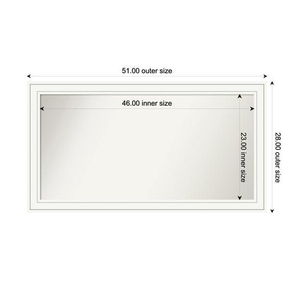 Amanti Art Custom Framed Wall and Bathroom Mirror (28 x 51 in.), Craftsman White Frame